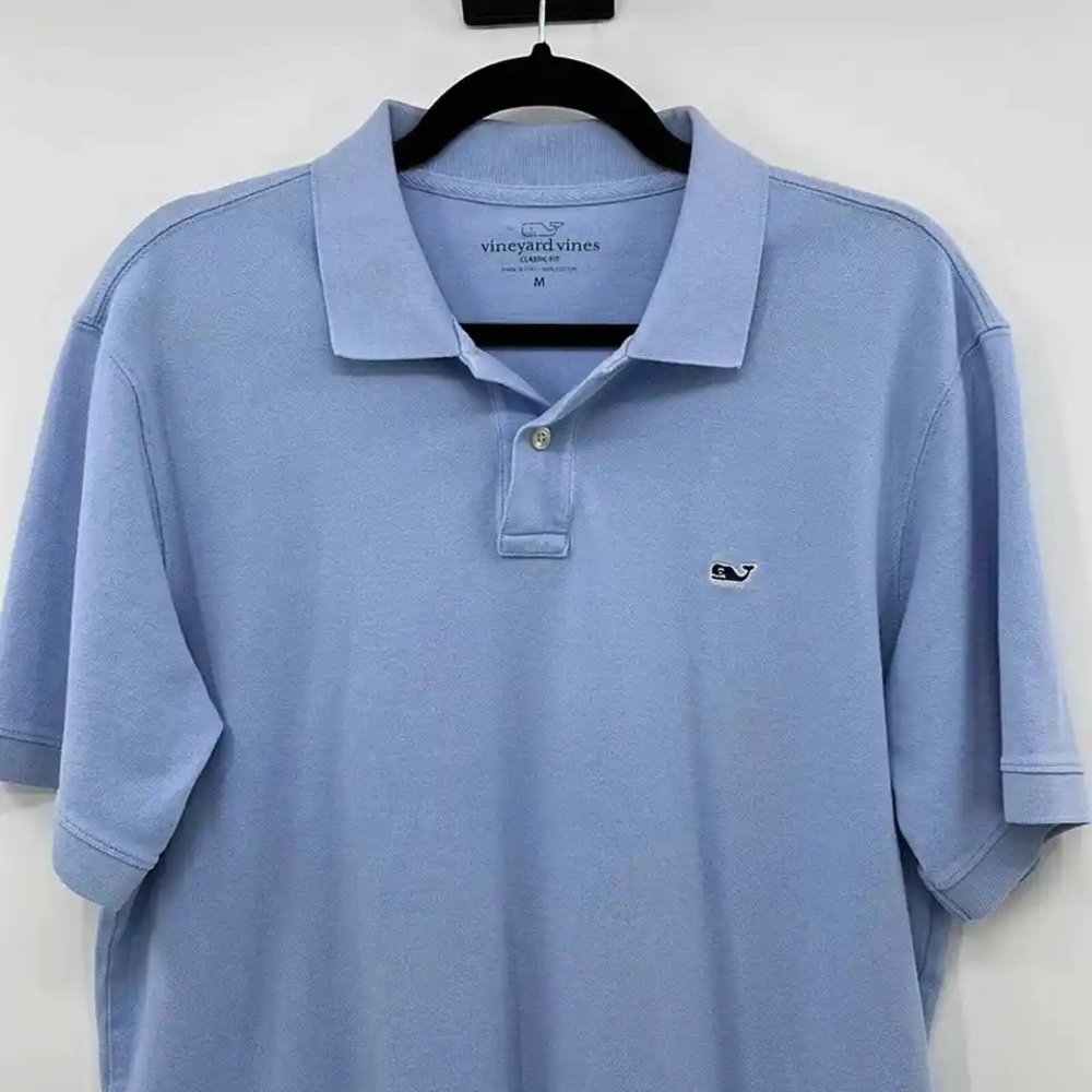 Vineyard Vines Polo Beach Shirt Blue Whale Summer Men’s Size Large - Picture 2 of 7